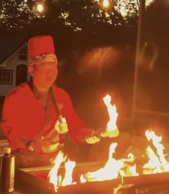 Hibachi fire entertainment